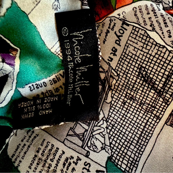 Nicole Miller Accessories - Vintage 1994 Nicole Miller 100% Silk Scarf - Tennis
